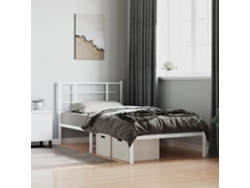 Estructura Cama Sin Colchón Con Cabecero Metal Blanco 107x203cm