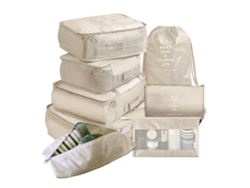 Organizador Cubos Empacar Maletas NEVEANCE Beige (34x24x3cm)