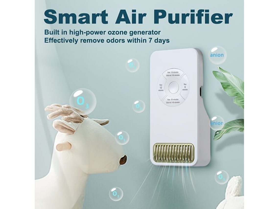 Purificador de aire compacto e inteligente con generador de ozonovayotoy