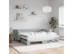 Sofá Cama Nido Con Colchón Terciopelo Gris Claro 90x190 Cm