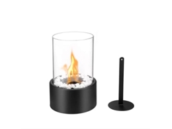 Chimenea De Mesa De Bioetanol, Redonda, Color Cobre Negro.