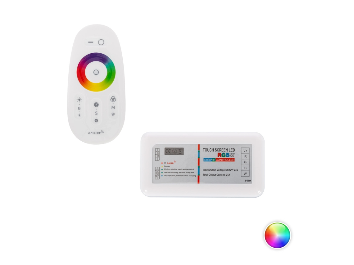 Controlador Regulador Táctil Tira LED RGBW 12/24V DC con Mando RF