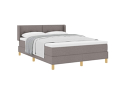Maison Exclusive - Cama Tipo Box Spring Con Colchón Taupé 190 X 140 Cm Tela
