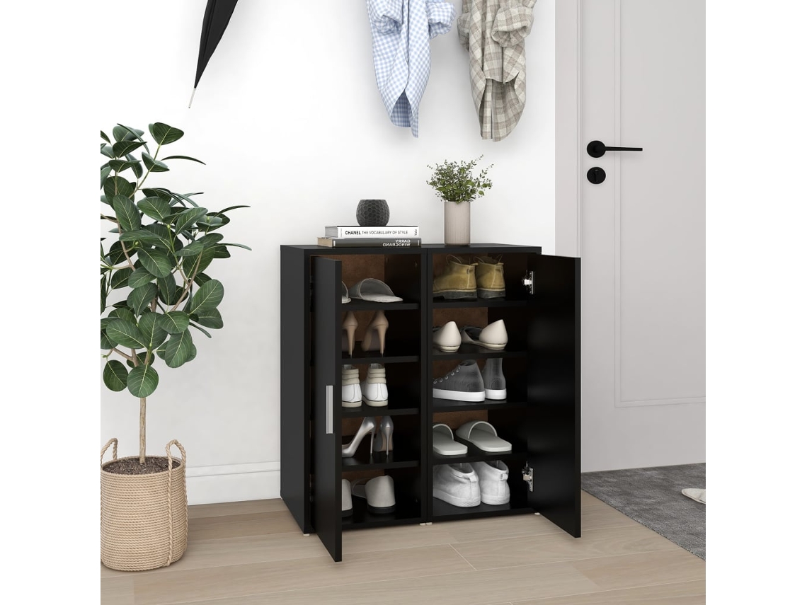 Zapatero Organizadores 2 Unidades 32X35X70 Cm en Contrachapado Negro
