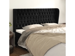 Cabecero Con Orejas De Terciopelo Gris Claro 183x23x118/128 Cm