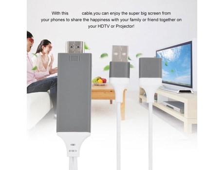 HURRISE Teléfono para TV Cable 1080P Compatible con iOS Blanco