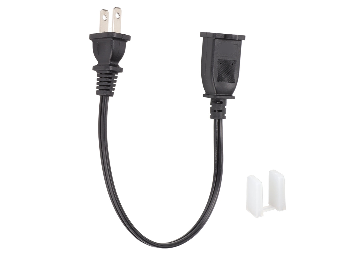 Cable De Extensión Nema 1-15p Macho A 1-15r Hembra, 18 Awg, 0,98 Pies, De Alta Resistencia.