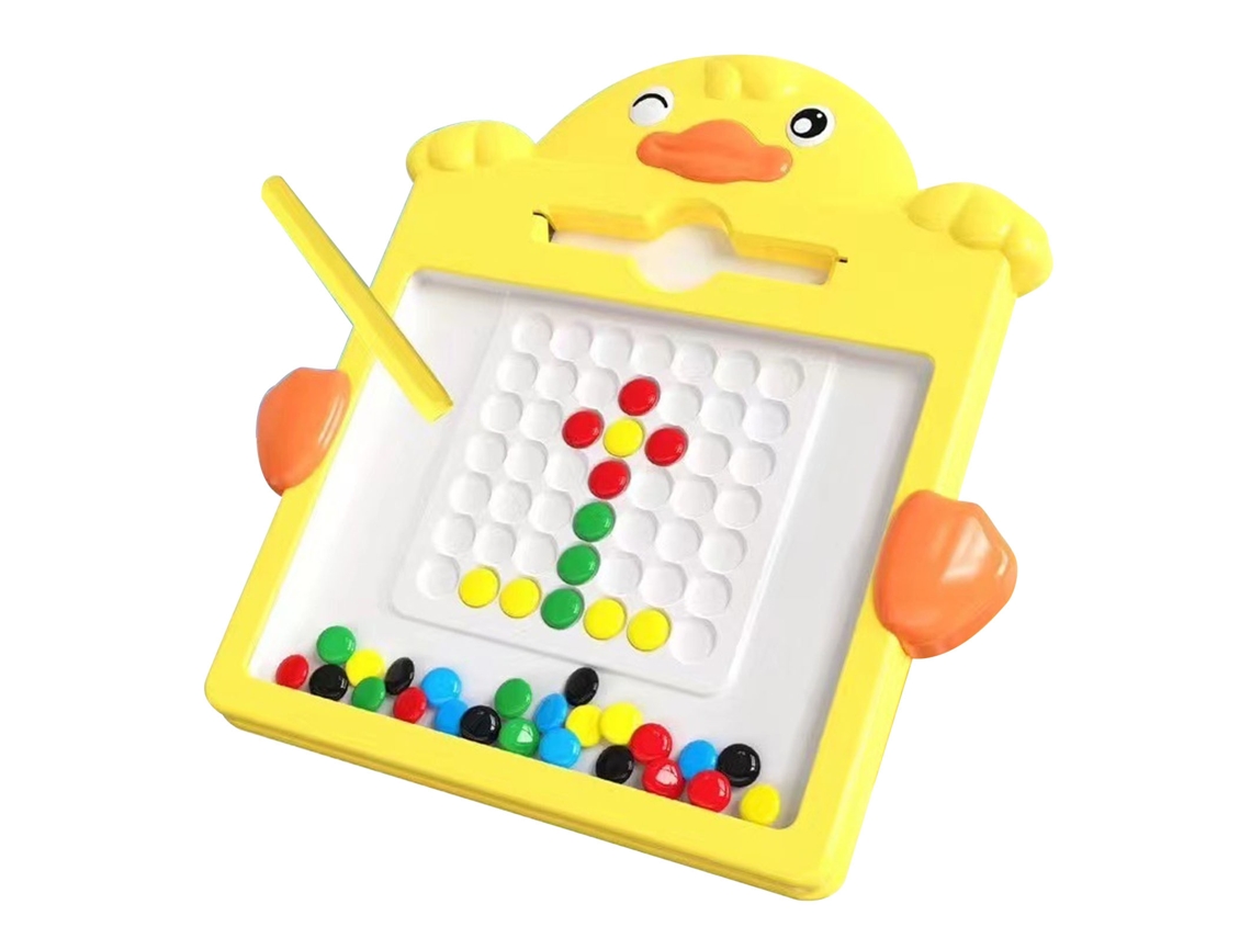 Ats-pizarra Magnética Con Lápiz Y Perlas Forma De Patso Amarillo Para Niños Pequeños Doodle Board Colorido