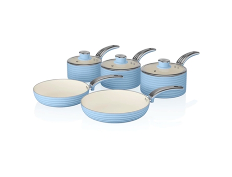 Baterías de Cocina SWAN (16-18-20 cm - Aluminio Prensado - Azul)