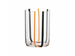 Vaso Tirache ZAFFERANO de vidrio borosilicato bicolor Negro-naranja caja 6 piezas