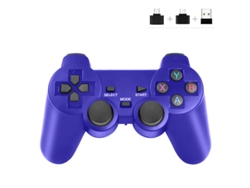 Mando De Juegos Inalámbrico Ps3 Para Ordenador Pc Consola Tv Teléfono Móvil Ps3 Azul Cuich