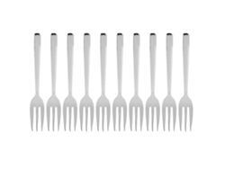 Juego de 12 tenedores multifuncionales de acero inoxidable para degustar aperitivos, pasteles, postres, ensaladas y frutas.