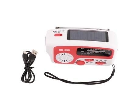 Radio Solar HURRISE Rd639 Radio Portátil Multifuncional de Emergencia con Fm Am Radio Portátil Recargable con Video Walkman