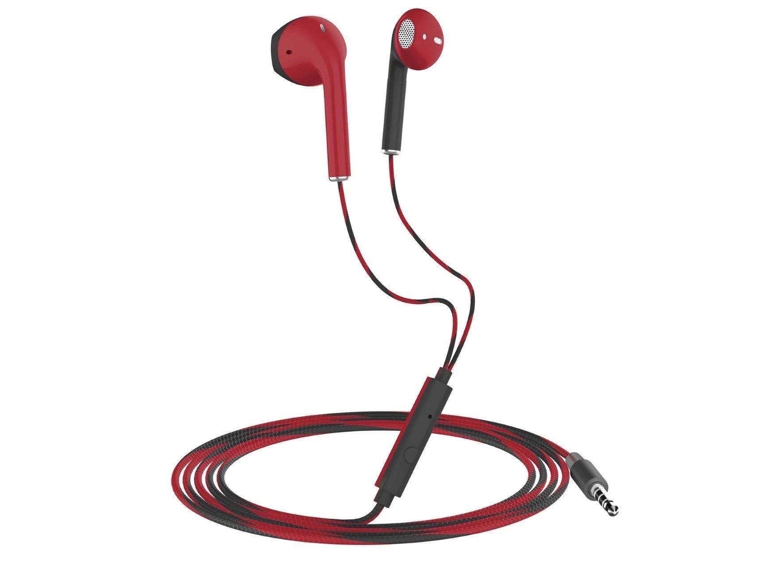 Auriculares Inalámbricos De 3,5 Mm (rojos Y Negros) Con Graves Estéreo Y Micrófono