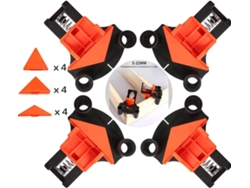 MEOIRUERY Fixadores de Ángulo, 4 Unidades Grampos de Ángulo Recto para Madera 60° 90° 120°, Herramientas Manuales para Carpintería y Perforación