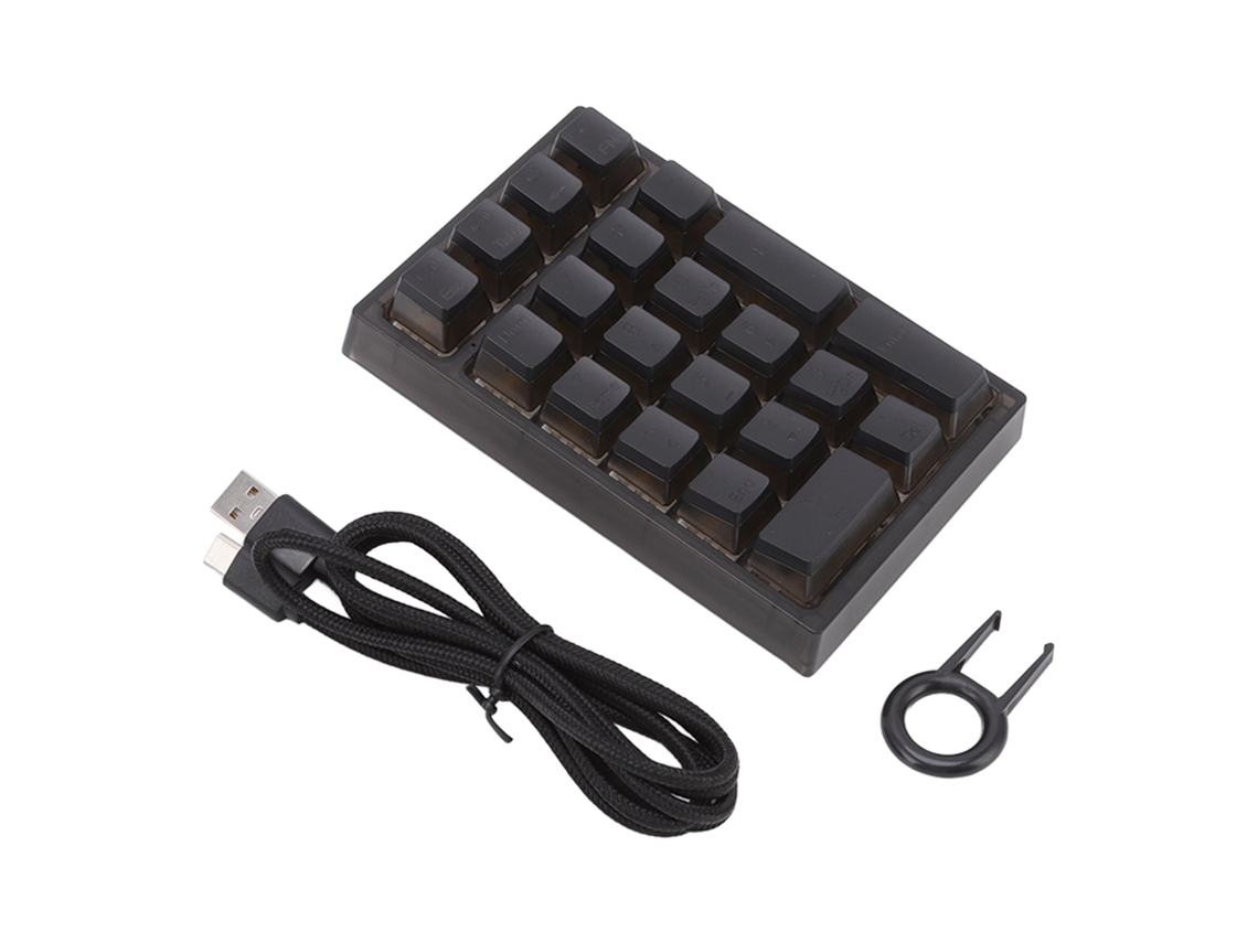 Teclado Numérico Mecânico Rgb Com 21 Teclas Ergonomico Pequeno Backlit Para Laptop Computador Preto