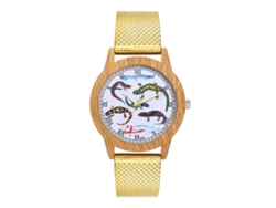 Reloj De Pulsera Analógico De Cuarzo Con Correa De Malla Oro Para Mujer Y Hombre Zhoulianfa