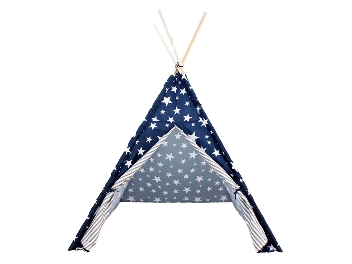 Tienda de campaña Well Home de poliéster con diseño de estrellas azules (103 x 103 x 160 cm) Wellhome