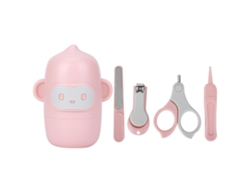 Set Rosa De Herramientas Para El Cuidado De Las Uñas Del Bebé: Cortaúñas, Tijeras, Lima Y Pinzas Jc6621