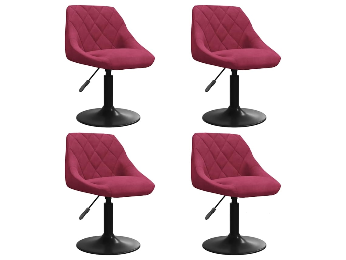 Maison Exclusive - Sillas De Comedor Giratorias 4 Unidades Terciopelo Rojo Tinto