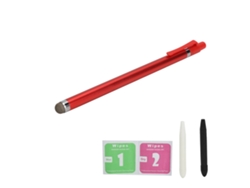 Lápiz táctil de aleación de aluminio de alta precisión para teléfonos móviles y tabletas iOS/Android, color rojo claro y dorado.