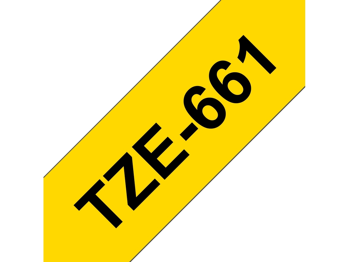 Cinta laminada Compatible Brother Tze661 Texto Negro / Fondo Amarillo 36Mm X 8M