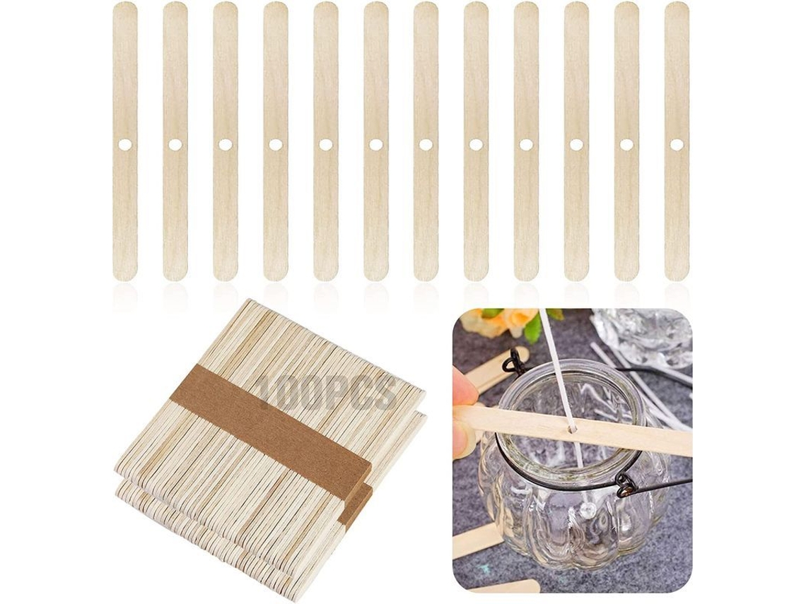 Kit de 100 palitos de madera, clips y herramientas de centrado para hacer velas aromáticas caseras, herramientas reutilizables.