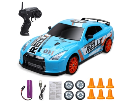 2.4G Alta Velocidad Drift Rc Coche 4WD Juguete Control Remoto AE88 Modelo GTR Vehículo Coche azul