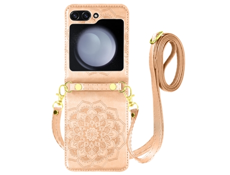 Funda para Samsung Galaxy Z Flip 5 AVIZAR Piel Dorado
