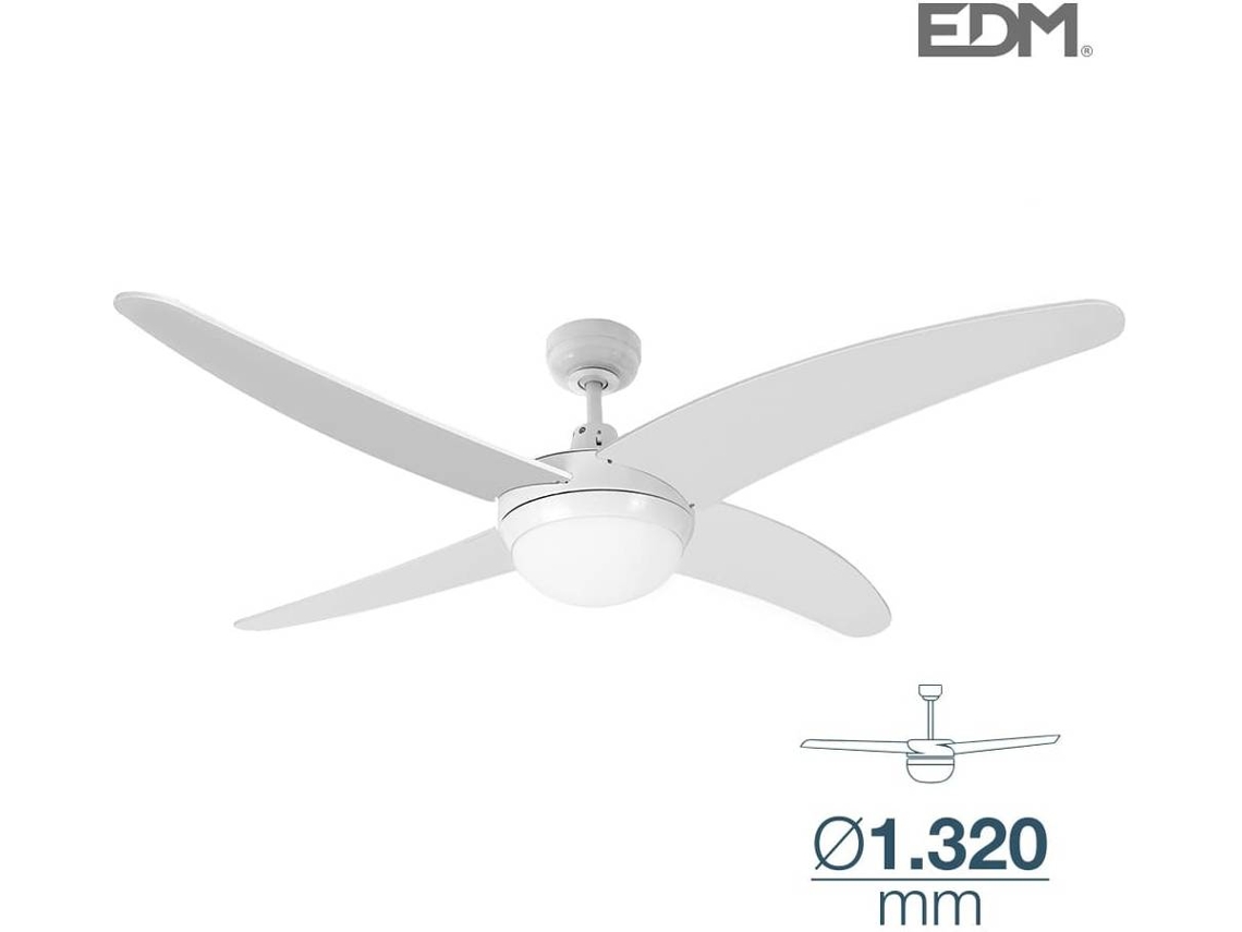 Ventilador de Techo EDM MODELO Caspio Blanco 60W 132 Cm
