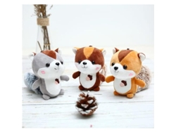2026-3 Piezas Peluches Ardilla Mini Adornos Cola Larga Para Llavero Mochila Regalo Niños
