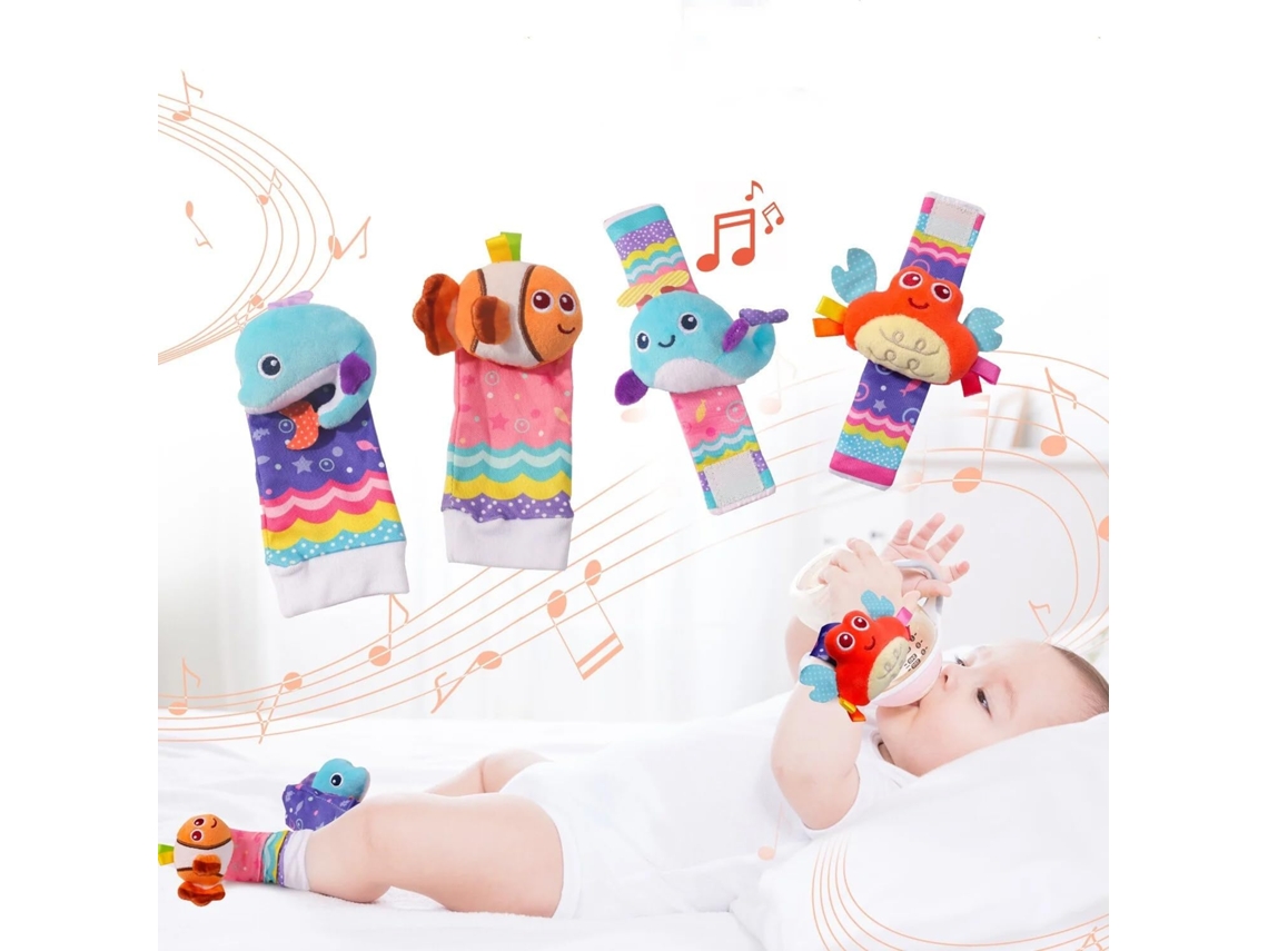 Calcetines Con Sonajero Para Bebé, Juguetes De 3 A 6 A 12 Meses, Juguete De Aprendizaje Para Niña Y Niño, Henten Home