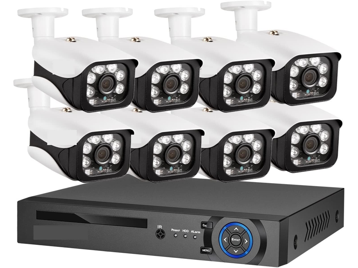 Sistema De Cámaras De Seguridad Para El Hogar 4k Ultra Hd De 8 Mp Con Kit Poe, Nvr Y Cctv Para Calles.