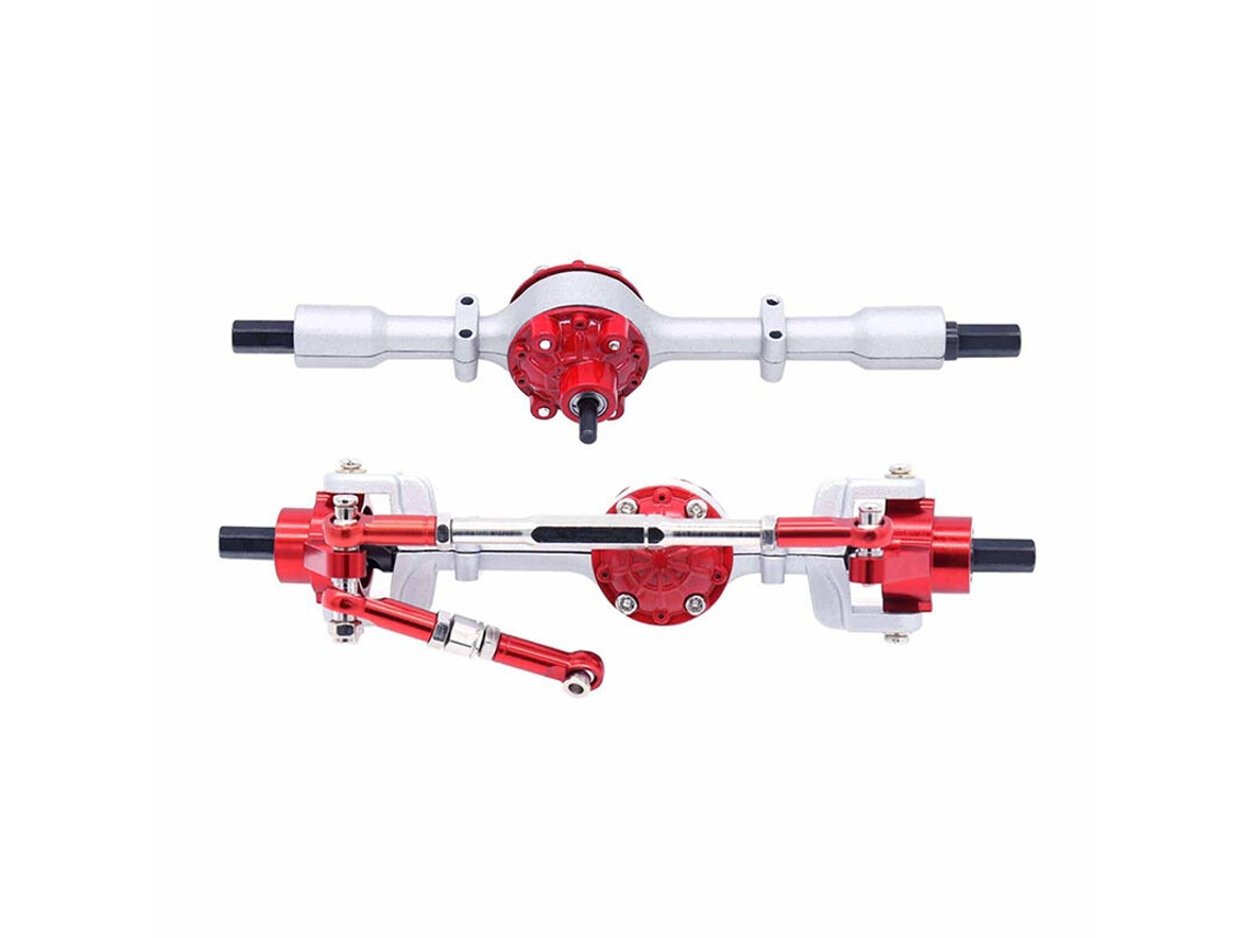Puente delantero y trasero de metal mejorado para WPL 1/16 C14 C24 B14 B24 B36 Henglong Fayee JJRC, piezas de coche RC