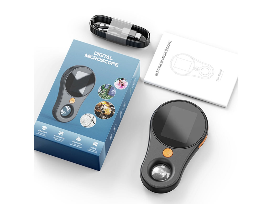 Microscópio Digital De Bolso 500x Para Crianças 1080p Com Luz Led Bateria Recarregável Presente Educativo Científico