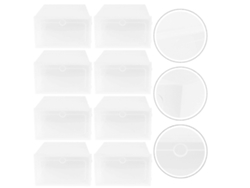 Cajas de zapatos apilables, gruesas y transparentes, de plástico, tamaño S (blanco), 12 unidades