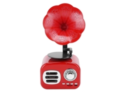 Fonógrafo portátil vintage retro con altavoz Bluetooth, caja de sonido, accesorio para equipo, color rojo Chennnls