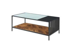 Mesa de centro Pärghos 120x60x45 cm Negro/Roble, Oscuro [EN.CASA]