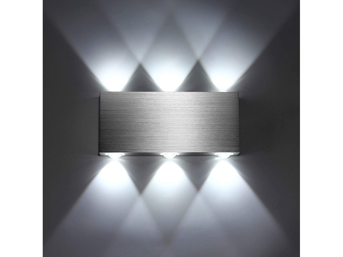 Aplique De Pared Led Interior 18 W, Lámpara Cuadrada Moderna Aluminio- Luz Ascendente/descendente, Iluminación Decorativa (blanco Frío).