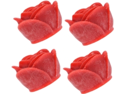 Juego De 4 Velas Led De Color Rojo Rosa Sin