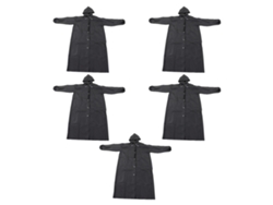 Traje Impermeable De Eva Con Capucha De 5 Piezas, De Secado Rápido, Reutilizable, Traje De Viaje Para Adultos, Color Negro.