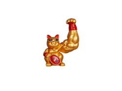 Gato de la Suerte Kirin Brazo Mini Oro Musculoso Fuerte Riqueza