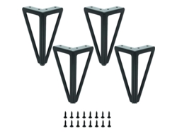 2026-conjunto De 4 Patas De Metal Negro Para Muebles, 15cm, Con Tornillos, Para Mesa De Café, Tv, Sofá, Cama