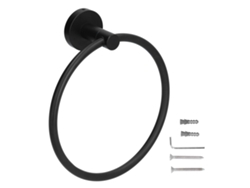 Toallero de acero inoxidable 304, montado en la pared, negro mate, para baño