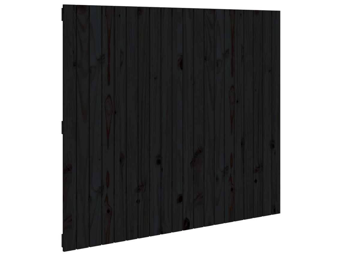 Maison Exclusive - Cabecero De Cama Pared Madera Maciza Pino Negro 127,5x3x110 Cm