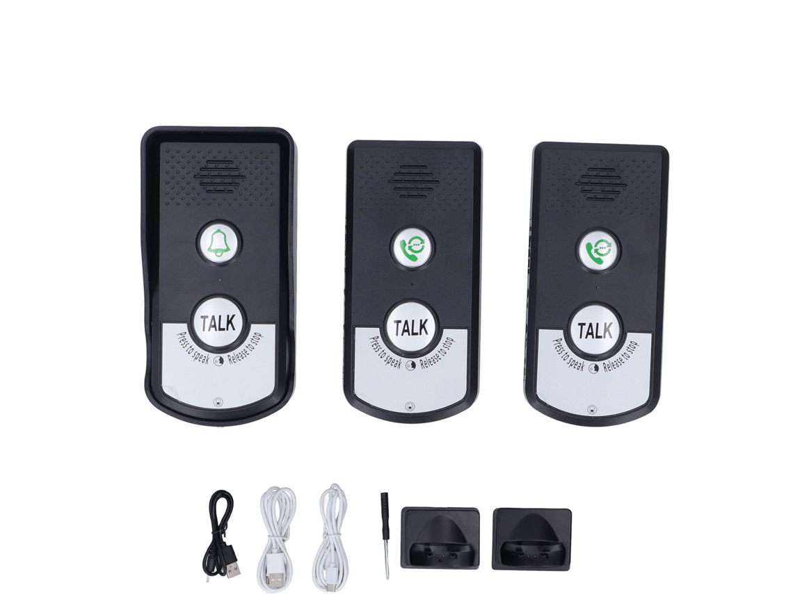 Intercomunicador De Timbre Inalámbrico De 1500 M Con 2 Métodos De Carga Para Seguridad Del Hogar.
