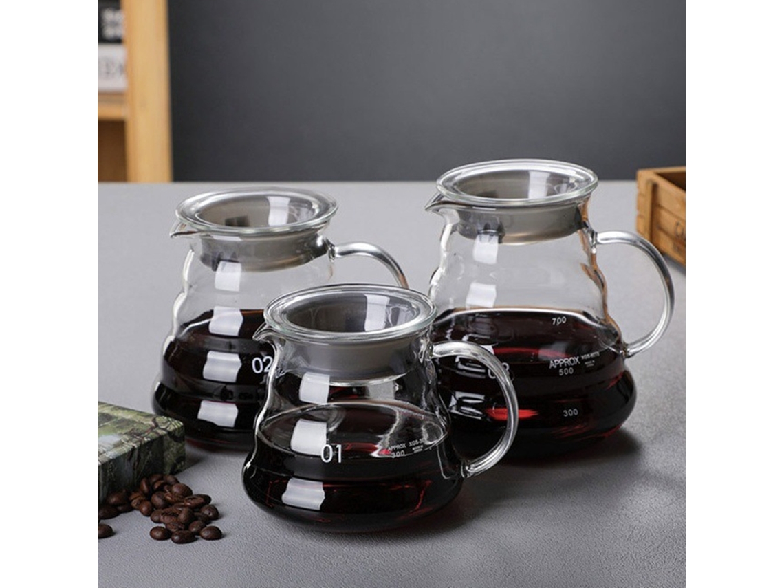 Cafetera Flow Pack de Vidrio Nuevo Modelo 2026, Compatible con Cafeteras de Goteo, Modelos V01 y V02, Cafetera con Tapa de 600ml.