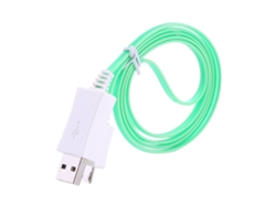 Cable De Datos Iluminado De Cable Plano Led (transmisión Iluminada, Para Android) Verde