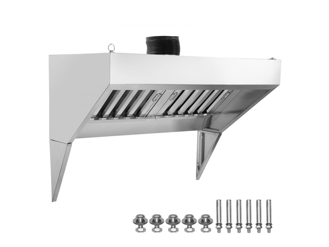 Extractor de acero inoxidable para food truck con fuerte succión y rejillas antigrasa Tekmaquinas