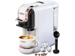 Cafetera espresso monodosis H2b de 19 bares 5 en 1, para Nespresso Original/Dolce Gusto/Lavazza Mio/Lor/café en polvo y sobres en polvo, color blanco Hibrew